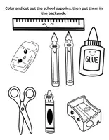 Vista previa - Manualidades / Dibujos para colorear - what is in my backpack? Vocabulario Utiles escolares - página 1