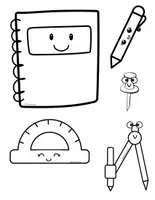 Vista previa - Manualidades / Dibujos para colorear - what is in my backpack? Vocabulario Utiles escolares - página 2