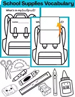 Vista previa - Manualidades / Dibujos para colorear - what is in my backpack? Vocabulario Utiles escolares - Portada