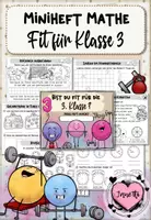 Vorschau - Arbeitsblätter - Fit für Klasse 3: Mathe / Wiederholung 2. Klasse | Miniheft - Deckblatt