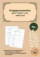 Vorschau - Arbeitsblätter - Latein Fragepronomina und cur Arbeitsblätter - Deckblatt