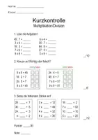 Vorschau - Arbeitsblätter - Kurzkontrollen Mathe Kleines 1x1 - Seite 3