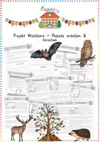 Vorschau - Arbeitsblätter - Waldtiere: Projekt Plakate erstellen (Recherche) - Sachunterricht - Kl. 2/3 - Deckblatt