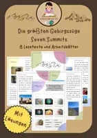 Vorschau - Arbeitsblätter - Berge/Gebirgszüge/Seven Summits - Arbeitsheft (Ready to work mit Lösungen) - Deckblatt