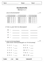 Vorschau - Arbeitsblätter - Kurzkontrollen Mathe Kleines 1x1 - Seite 1