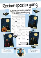 Vorschau - Arbeitsblätter - Rechenspaziergang Halloween - schriftliche Multiplikation ZR10000 - Deckblatt