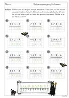 Vorschau - Arbeitsblätter - Rechenspaziergang Halloween - schriftliche Multiplikation ZR10000 - Seite 3