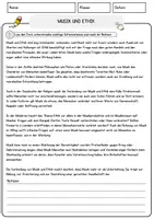 Vorschau - Arbeitsblätter - Musik und Ethik Musik Lesetext mit Richtig Falsch Multiple Choice und Offenen Fragen - Seite 1