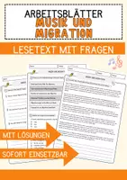 Vorschau - Arbeitsblätter - Musik: Komplettpaket mit Leseverständnis und Diskussionsfragen - Deckblatt