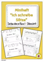 Vorschau - Arbeitsblätter - Miniheft „Ich schreibe Sätze“ in Silbenschrift – Satzbau üben für die 1. Klasse - Deckblatt
