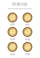 Vorschau - Arbeitsblätter - Die Uhrzeit - Aufgaben zur Uhr 2. Klasse & 3. Klasse Grundschule - Seite 2