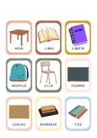 Vista previa - Refuerzo / NEE / Materiales de apoyo - Tarjetas: Vocabulario de Materiales Del Aula - página 1
