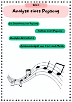 Vorschau - Arbeitsblätter - Dossier - Analyse von Popsongs - SEK I - Deckblatt
