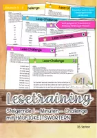 Vorschau - Arbeitsblätter - Lesetraining Häufigkeitswörter: 1 Minute Challenge - Deckblatt