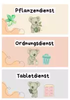 Vorschau - Poster - Koala-Klasse: Ämtli-Klassendienste-Classroom Management - Seite 1