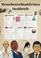 Vorschau - Poster - Menschenrechtsaktivisten Steckbriefe: Gandhi, Mandela, King, Malala & mehr - Deckblatt