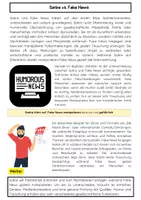 Vorschau - Arbeitsblätter - Satire vs. Fake News: Unterschiede & Beispiele - Seite 1