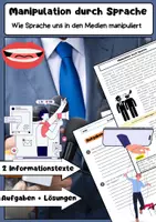 Vorschau - Arbeitsblätter - Manipulation durch Sprache: Wie Sprache uns in den Medien manipuliert - Deckblatt