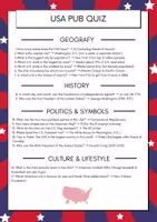 Vorschau - Arbeitsblätter - USA QUIZ (READY TO USE) - Deckblatt