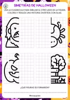 Vista previa - Manualidades / Dibujos para colorear - Simetrías de Halloween @miviqs.garden - página 2