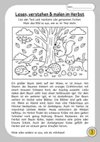 Vorschau - Mal- und Bastelvorlagen - Lesen, verstehen & malen · 2/3 · 3-fach differenziert · Herbstbilder - Seite 3