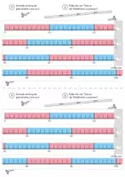 Vorschau - Mal- und Bastelvorlagen - Zahlenstrahl bis 100 für die Schülerhand - Seite 1