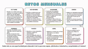 Vista previa - Para docentes: organización, planificación y formación - Retos mensuales para el alumnado - Portada