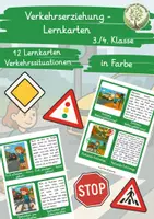 Vorschau - Arbeitsblätter - Verkehrserziehung - Lernkarten Verkehrssituationen 3. und 4.Klasse - Deckblatt