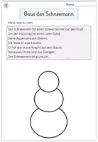 Vorschau - Stationenlernen - Schneemann gestalten – Leseverständnis & Details ergänzen - Seite 1