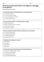 anteprima - Quiz - Quiz: Riconoscere gli eventi chiave che segnano i passaggi tra le epoche - Pagina 1