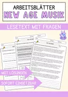 Vorschau - Arbeitsblätter - New Age Musik Musik Lesetext mit Richtig Falsch Multiple Choice und Offenen Fragen - Deckblatt