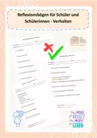 Vorschau - Arbeitsblätter - Reflexionsbögen für Schüler und Schülerinnen - Verhalten - Deckblatt