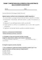 anteprima - Compiti in classe/Test - Raccolta di materiali: Metodo scientifico (Galileo - Esami) - Pagina 1