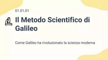anteprima - Presentazioni / Lavagne - Presentazione: Il ruolo di Galileo nel metodo scientifico - Pagina 1