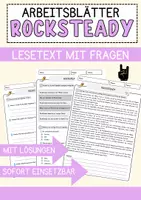 Vorschau - Arbeitsblätter - Rocksteady Musik Lesetext mit Richtig Falsch Multiple Choice und Offenen Fragen - Deckblatt