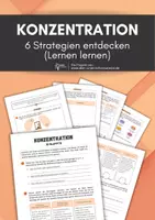 Vorschau - Arbeitsblätter - Konzentration - 6 Strategien für bessere Konzentration (Lernen lernen) - Deckblatt