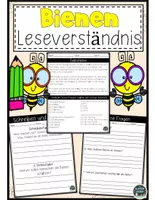 Vorschau - Arbeitsblätter - Alles über Bienen – Arbeitsblätter mit Lesetext, Fragen & Lösungen - Deckblatt