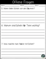 Vorschau - Arbeitsblätter - Eicheln und ihre Bäume – Leseverständnis Arbeitsblätter + Lösungen - Seite 3
