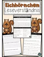 Vorschau - Arbeitsblätter - Das Leben der Eichhörnchen im Winter – Leseverständnis Arbeitsblätter + Lösungen - Deckblatt