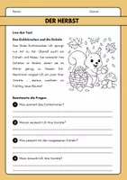 Vorschau - Arbeitsblätter - 🍂 Lesen und Malen im Herbst – Lesetexte mit Ausmalbildern - Seite 2