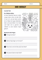 Vorschau - Arbeitsblätter - 🍂 Lesen und Malen im Herbst – Lesetexte mit Ausmalbildern - Seite 3