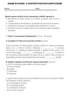 anteprima - Compiti in classe/Test - Esame: Ricostruire il contesto politico dopo la morte di Cesare - Pagina 1