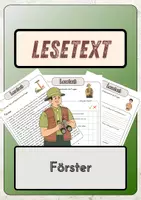 Vorschau - Arbeitsblätter - Leseverständnis (Leseverstehen) - Förster + Lösungen mit didaktischer Reserve und Wortspeicher - Deckblatt