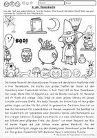 Vorschau - Mal- und Bastelvorlagen - Halloween Lesen (zuhören) und Malen der Zaubertrank, Leseverständnis, Lesetraining Klasse 1, 2, 3, 4, DaZ - Seite 1