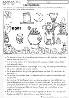 Vorschau - Mal- und Bastelvorlagen - Halloween Lesen (zuhören) und Malen der Zaubertrank, Leseverständnis, Lesetraining Klasse 1, 2, 3, 4, DaZ - Seite 2