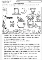 Vorschau - Mal- und Bastelvorlagen - Halloween Lesen (zuhören) und Malen der Zaubertrank, Leseverständnis, Lesetraining Klasse 1, 2, 3, 4, DaZ - Seite 3