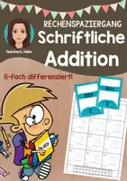 Vorschau - Stundenentwürfe - Rechenspaziergang zur schriftlichen Addition (6-fach differenziert) - Deckblatt