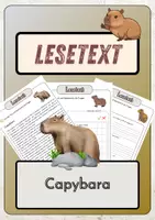 Vorschau - Arbeitsblätter - Leseverständnis (Leseverstehen) - Capybara + Lösungen (mit didaktischer Resverve) - Deckblatt