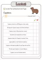 Vorschau - Arbeitsblätter - Leseverständnis (Leseverstehen) - Capybara + Lösungen (mit didaktischer Resverve) - Seite 2