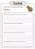 Vorschau - Arbeitsblätter - Leseverständnis (Leseverstehen) - Capybara + Lösungen (mit didaktischer Resverve) - Seite 3